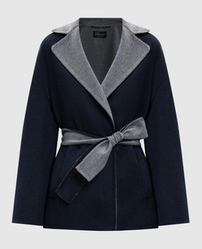 Heresis Blue cropped wool coat DG8070H420
