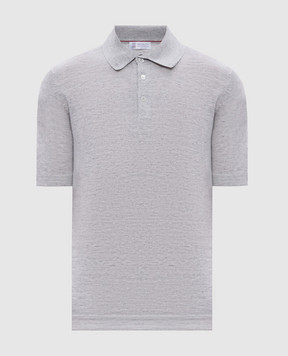 Brunello Cucinelli Gray polo with linen M2L00315