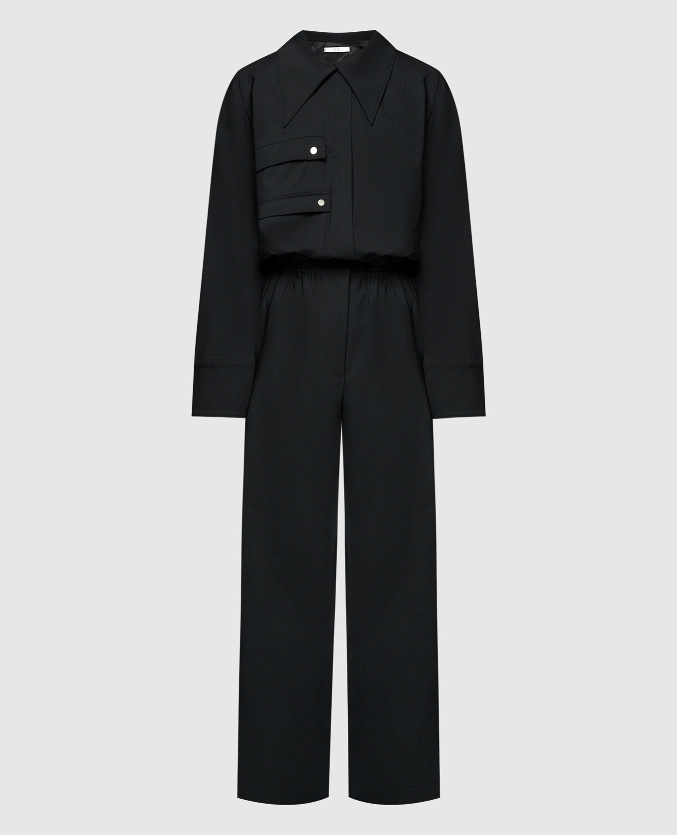 Black overalls made of wool co