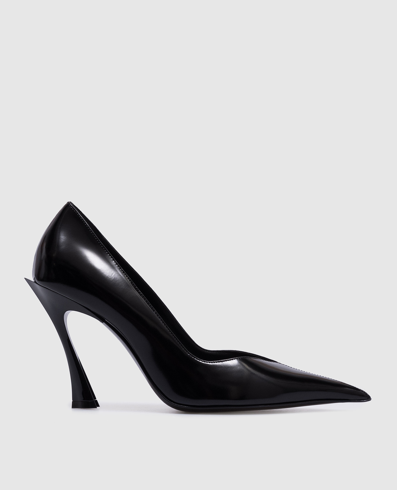 

Black leather glossy boats Thierry Mugler