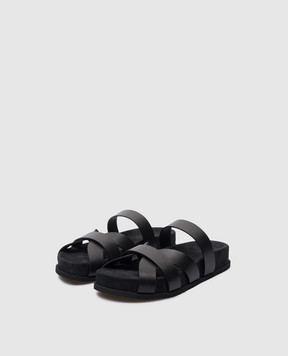 NEOUS Ibor black leather flip-flops 00426A01IBORFLAT