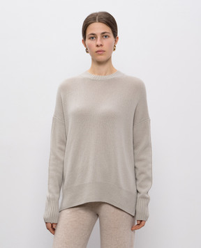 Allude Grey cashmere sweater with slits 25511151