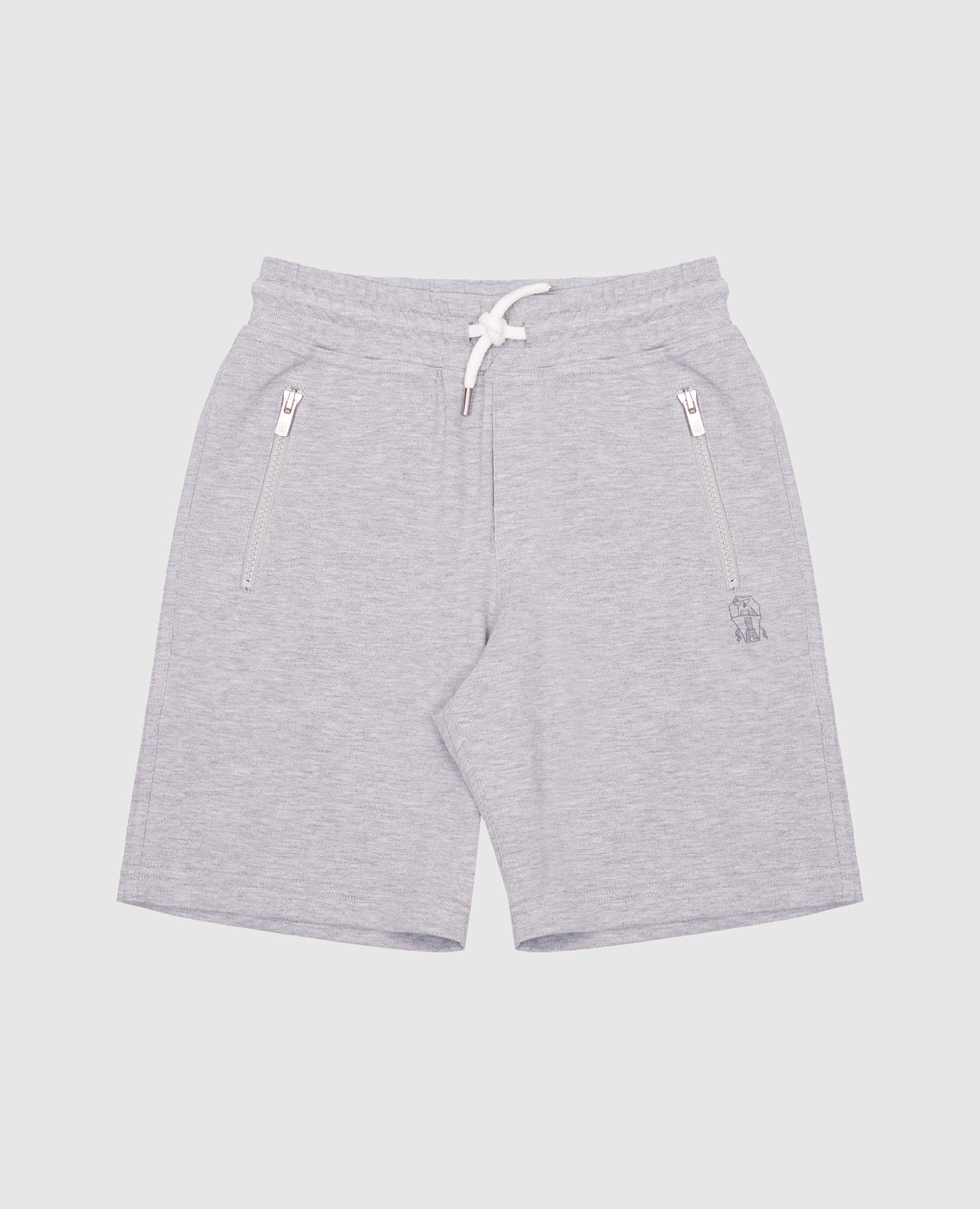 

Children's gray shorts with logo emblem Brunello Cucinelli, Grey