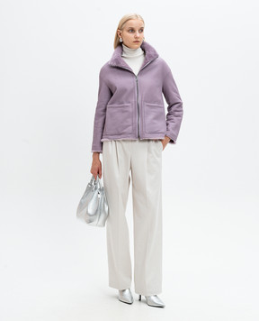 Simonetta Ravizza Purple two-sided sheepskin coat F04JA250H18