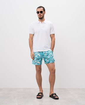 Vilebrequin Requins blue print swim shorts MAHBJ309