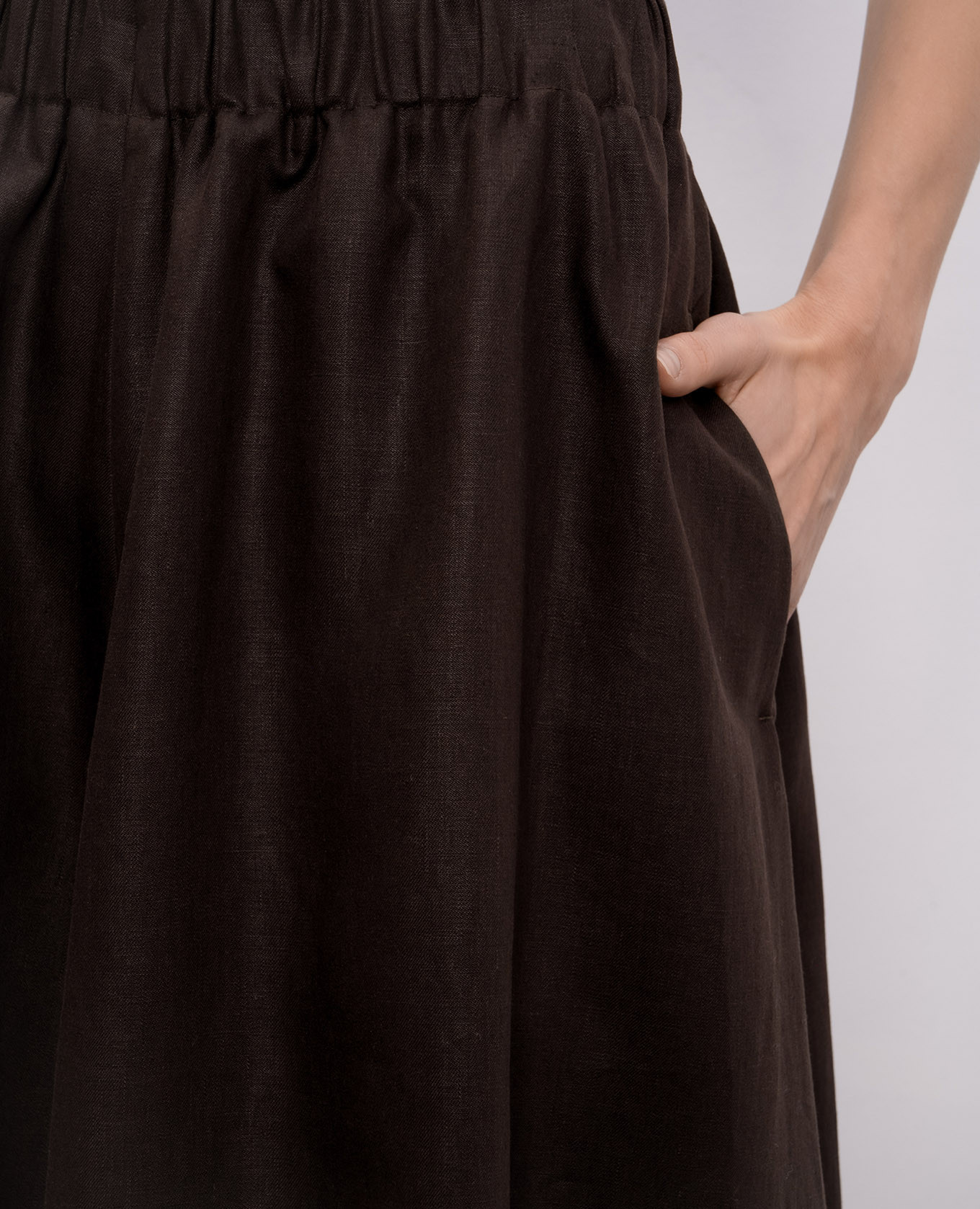 Brown linen midi skirt Brunello Cucinelli 5