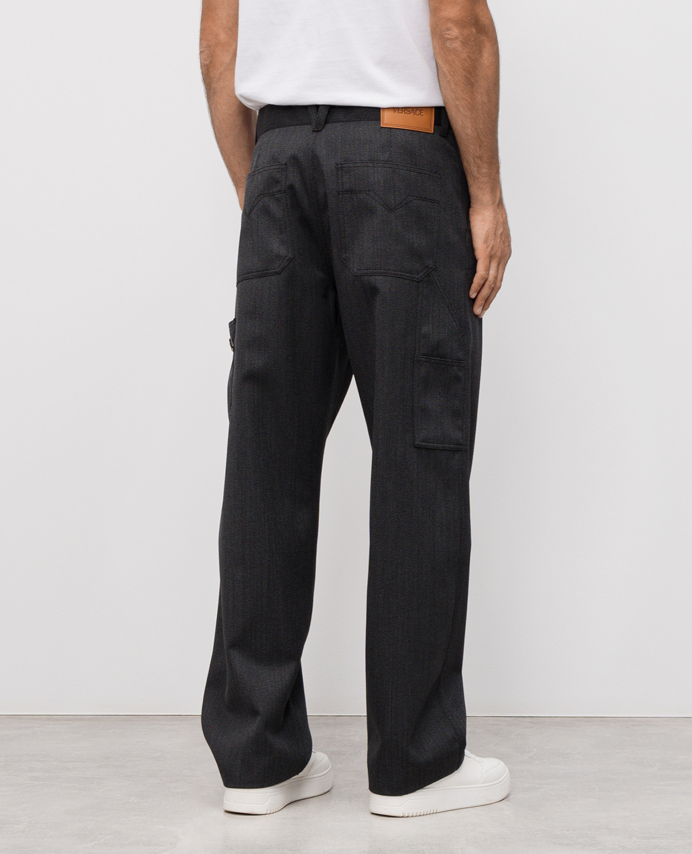 

Gray wool pants Versace, Grey