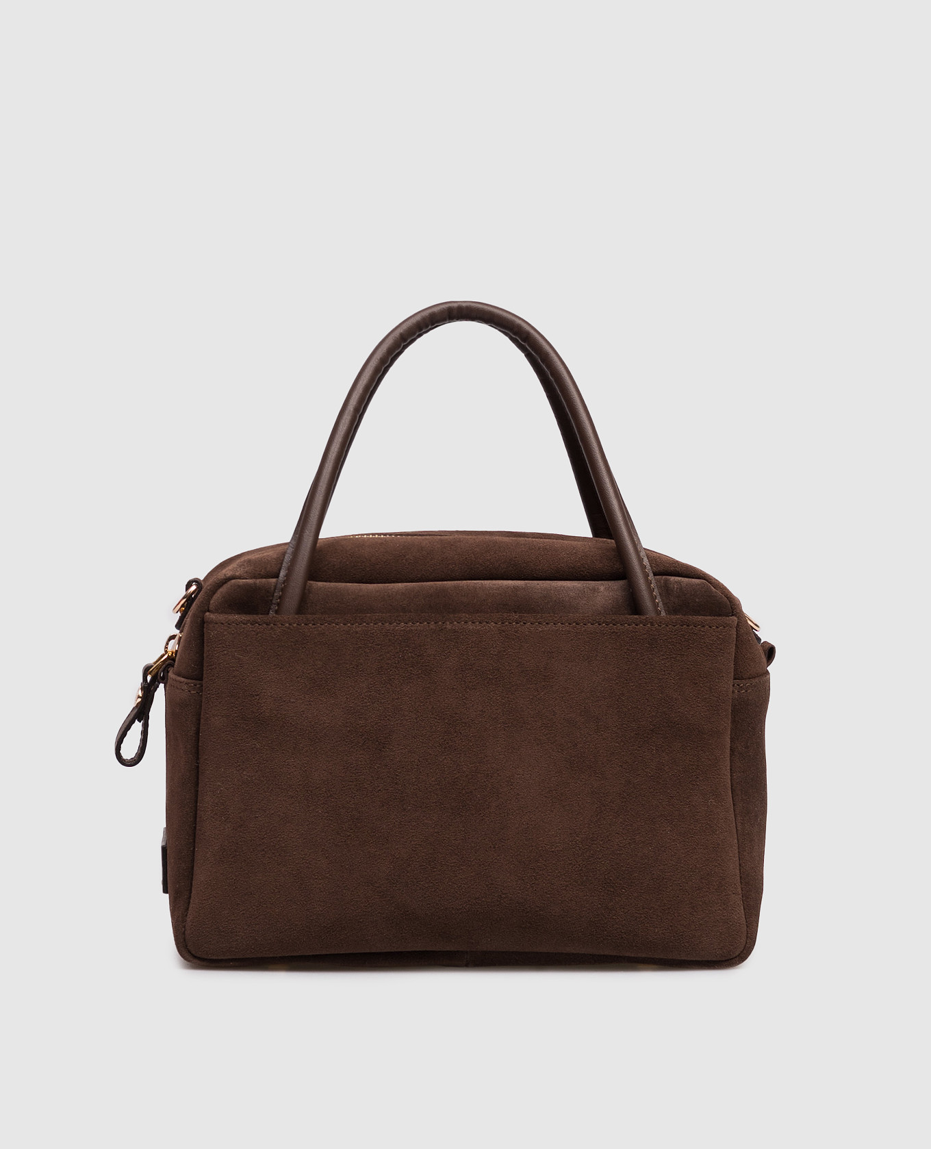 

Burgundy suede bag with logo patch Gianni Notaro, Brown