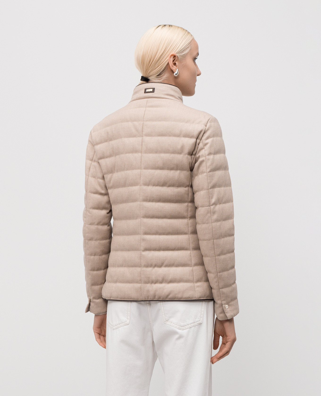 

Beige wool and silk down jacket Herno