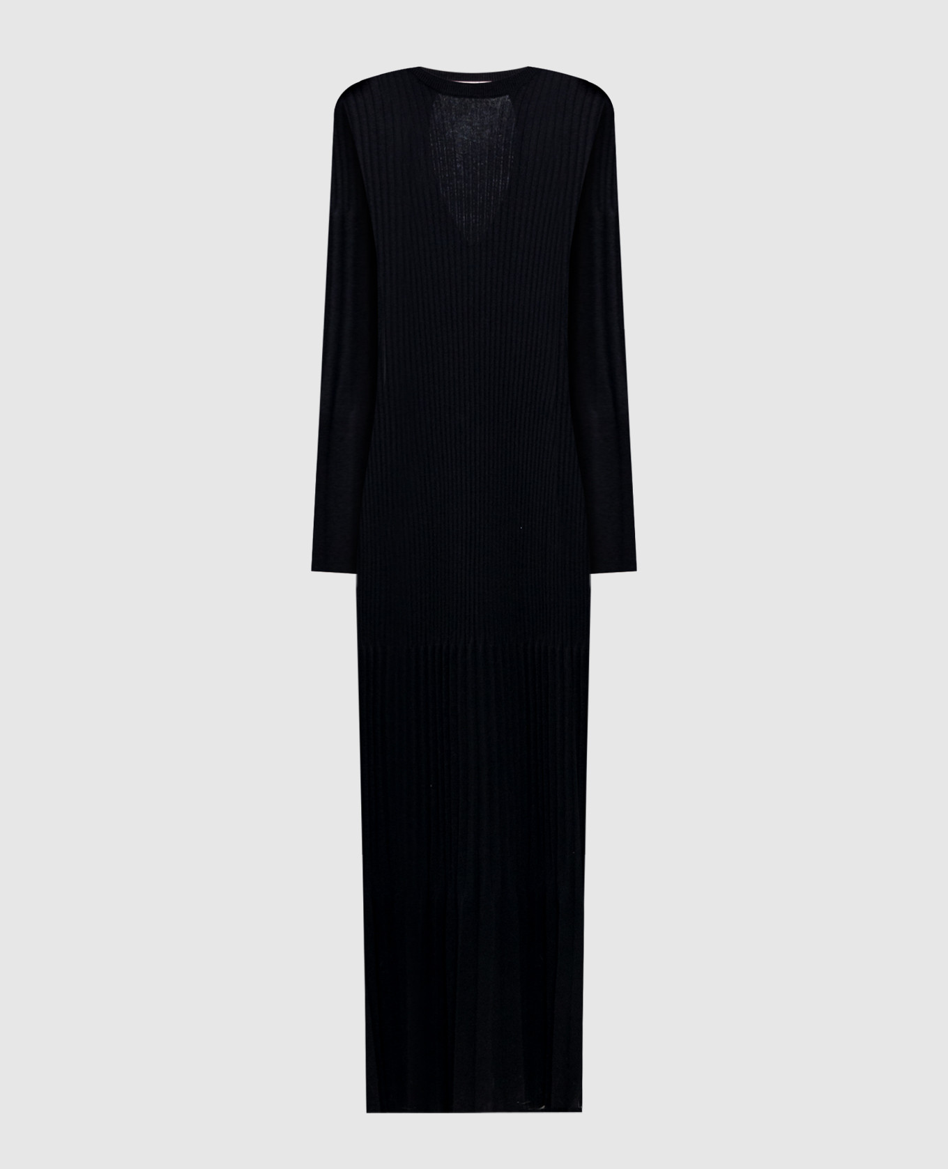 

Black dress with ribbed wool with a figured neckline Twinset