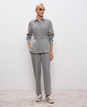 Peserico Gray wool and cashmere shirt with lurex S06074Z00A04314