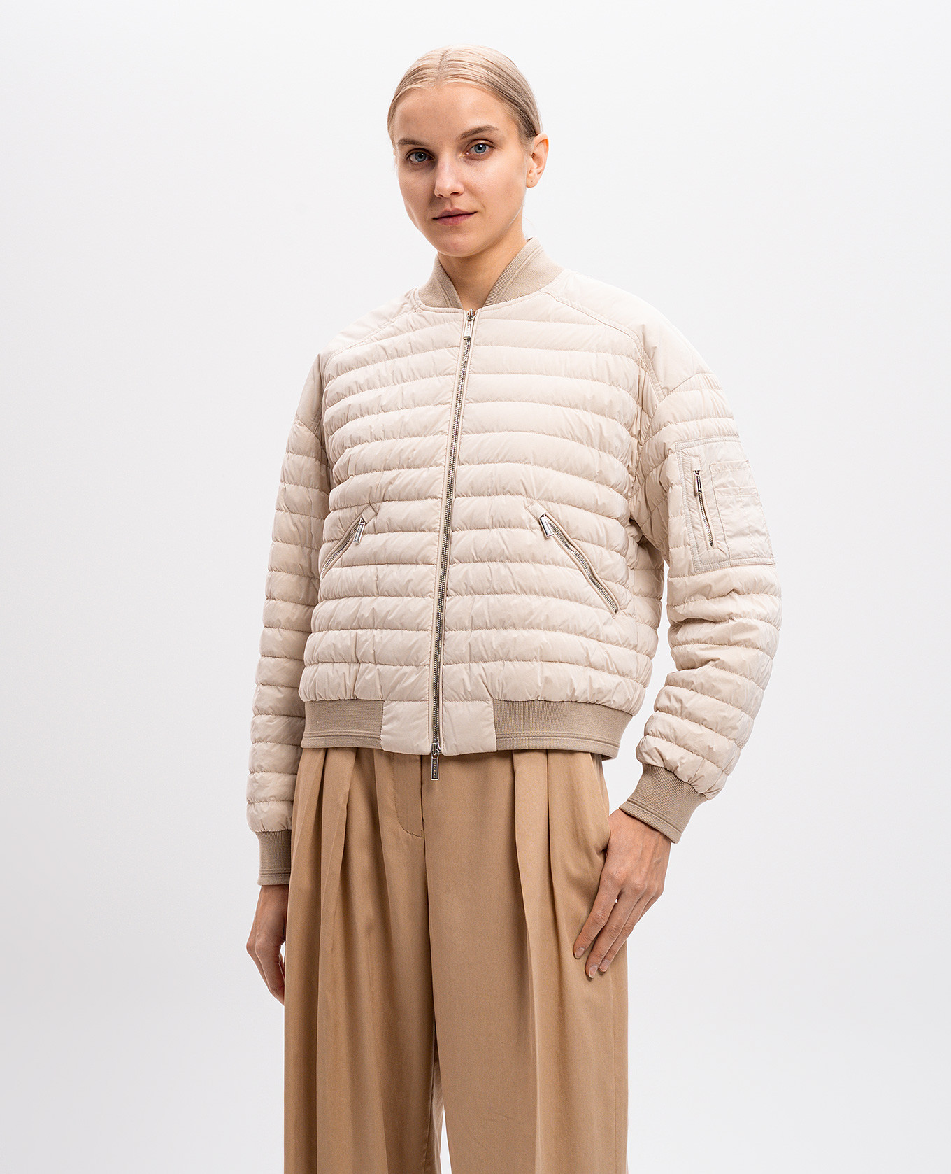

Beige quilted down bomber jacket JOLANDA MooRER