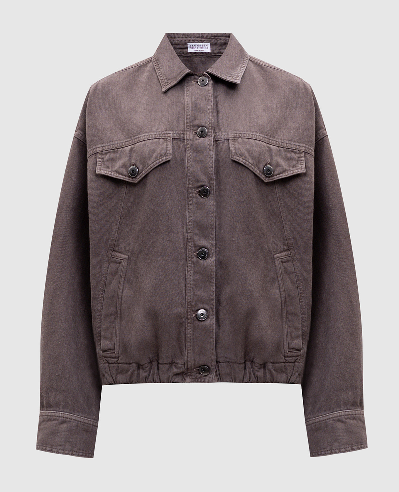 

Brown linen jacket with monil chain Brunello Cucinelli