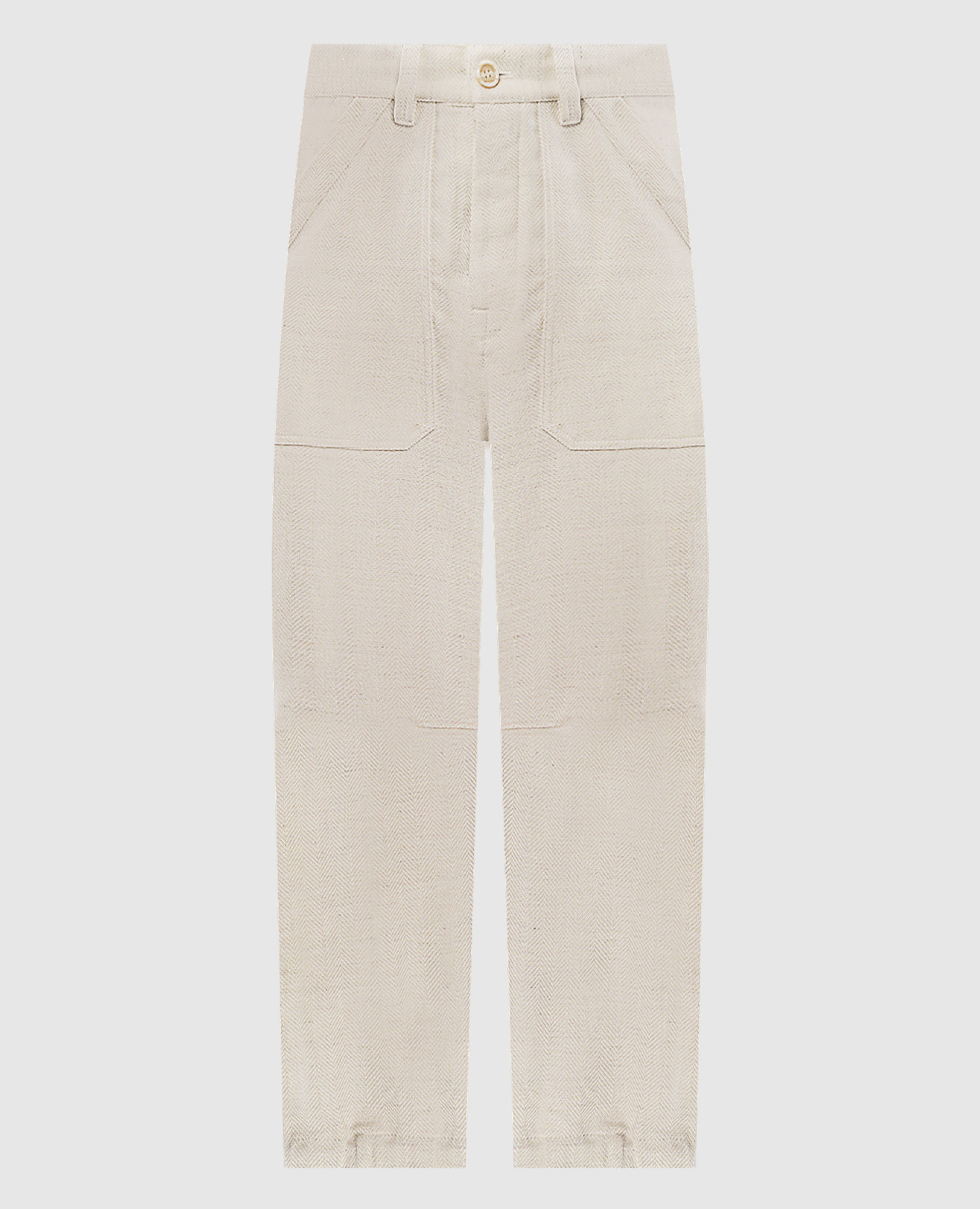 

Beige trousers in linen, silk and wool with a pattern Brunello Cucinelli
