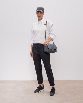 Brunello Cucinelli Gray pants with monil chain MA126P8416