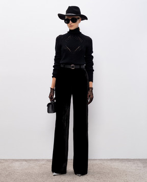 Ermanno Scervino Black sweater with wool and cashmere D475M745VXM