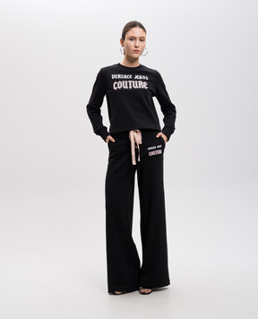 Versace Jeans Couture Black logo sweatpants with laces 77HAA325F0010