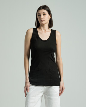 Masnada Black top with accent seams 7693