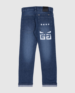 Givenchy Children's blue jeans with 4G logo print H30306612