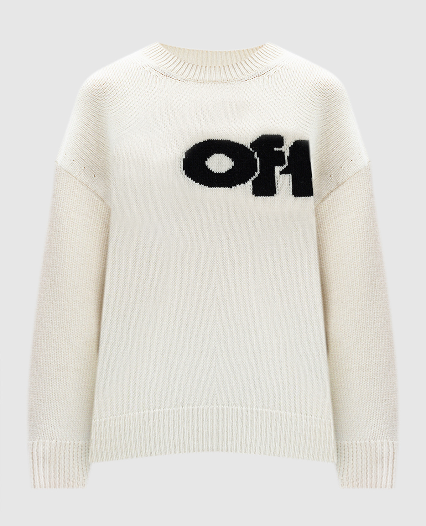 

White wool sweater with contrasting logo pattern Off-White