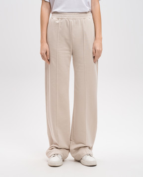 Dondup Beige sweatpants with logo embroidery DP737KF0234DIT1