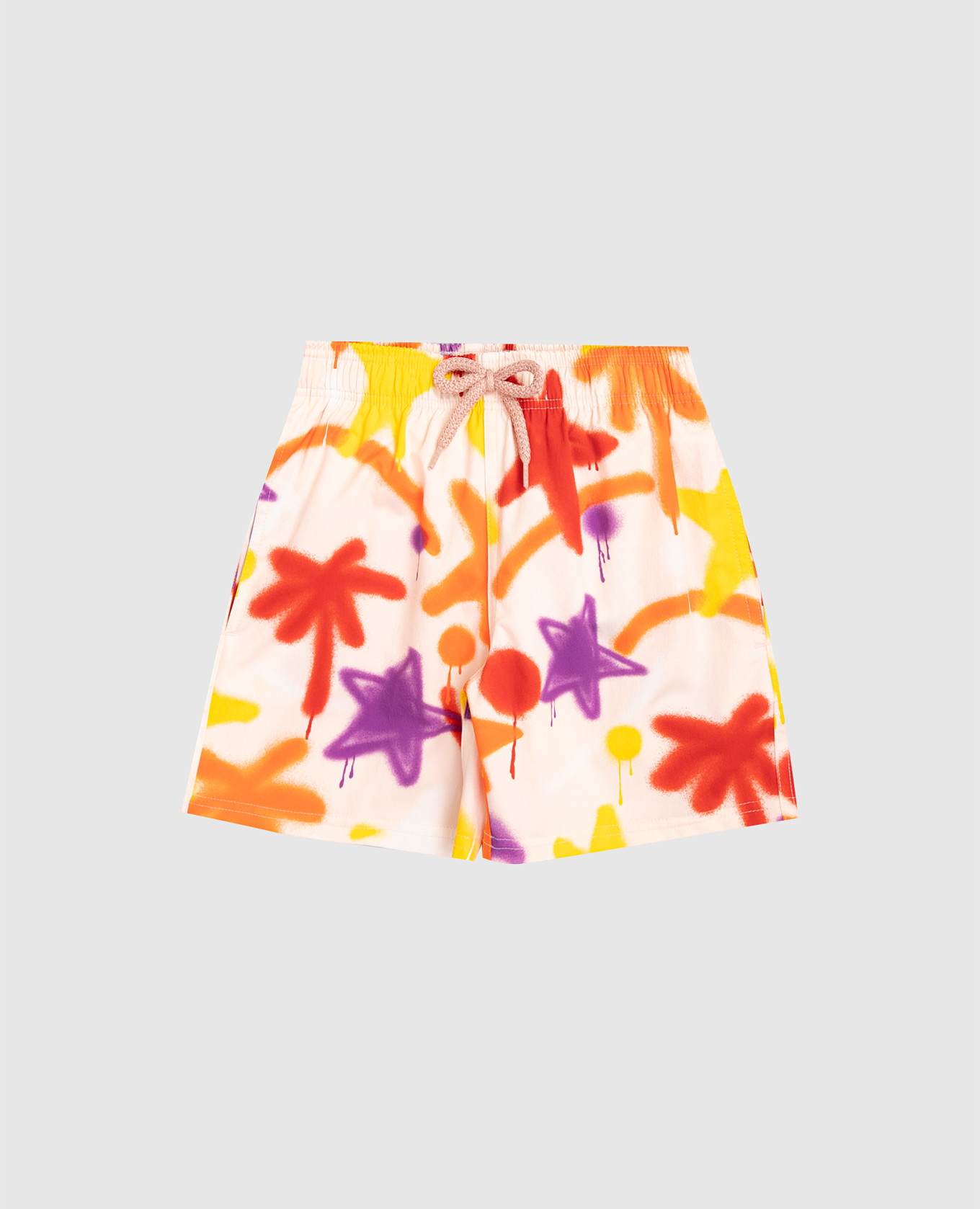 

Children's beige printed swim shorts Palm Angels