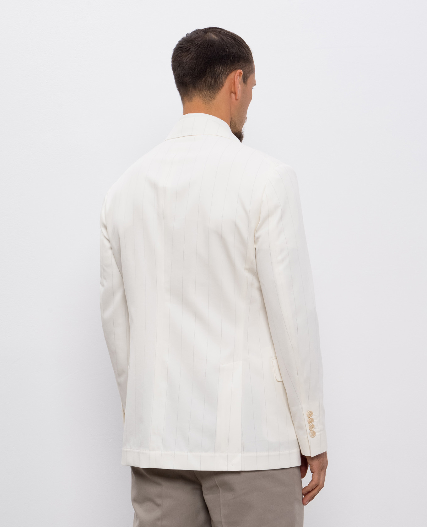 

White double-breasted striped wool jacket Brunello Cucinelli