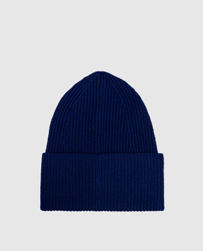 Off-White Blue wool cap with Arrow logo patch OMLC030F24KNI001