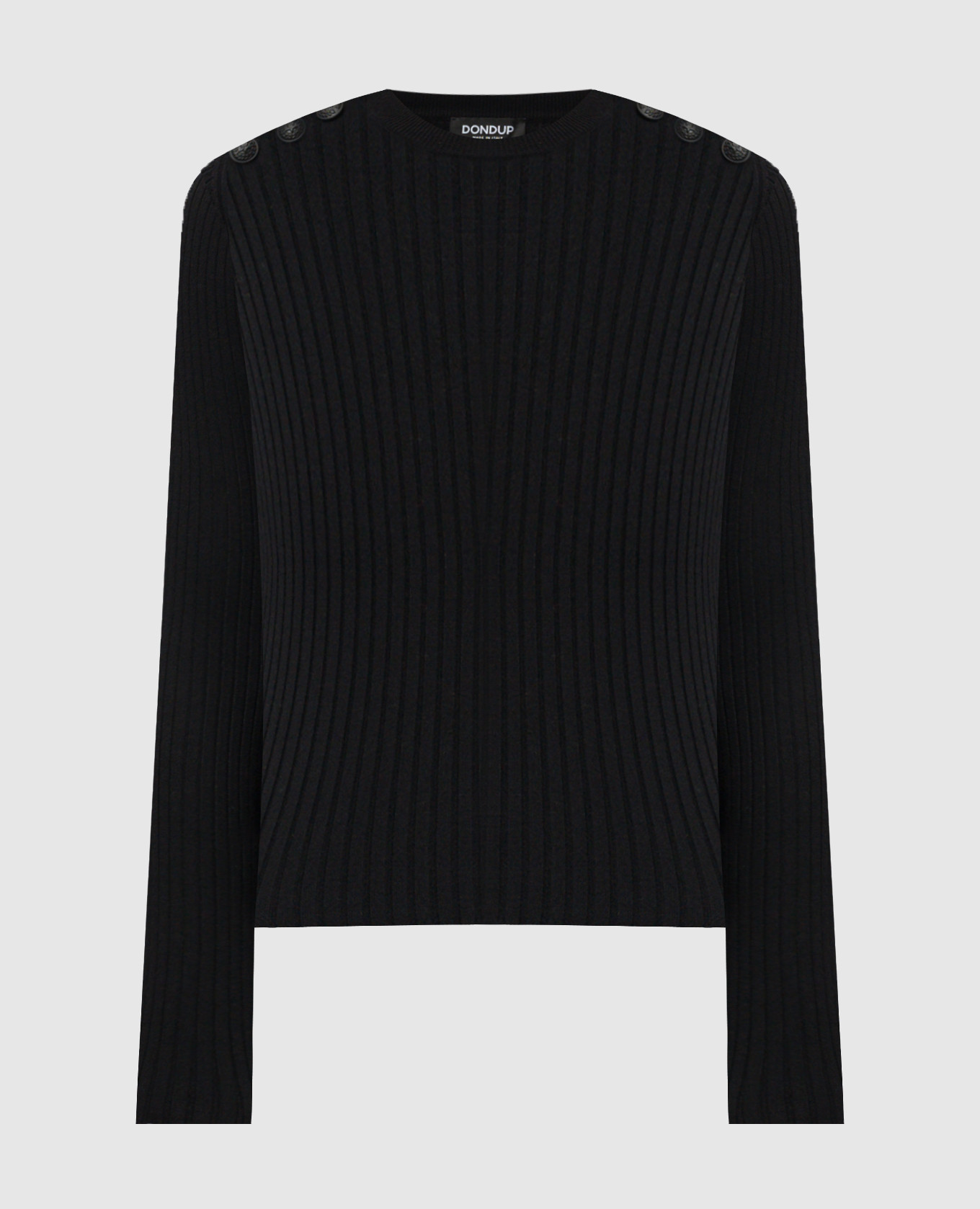 

Black ribbed jumper with metallic logo Dondup