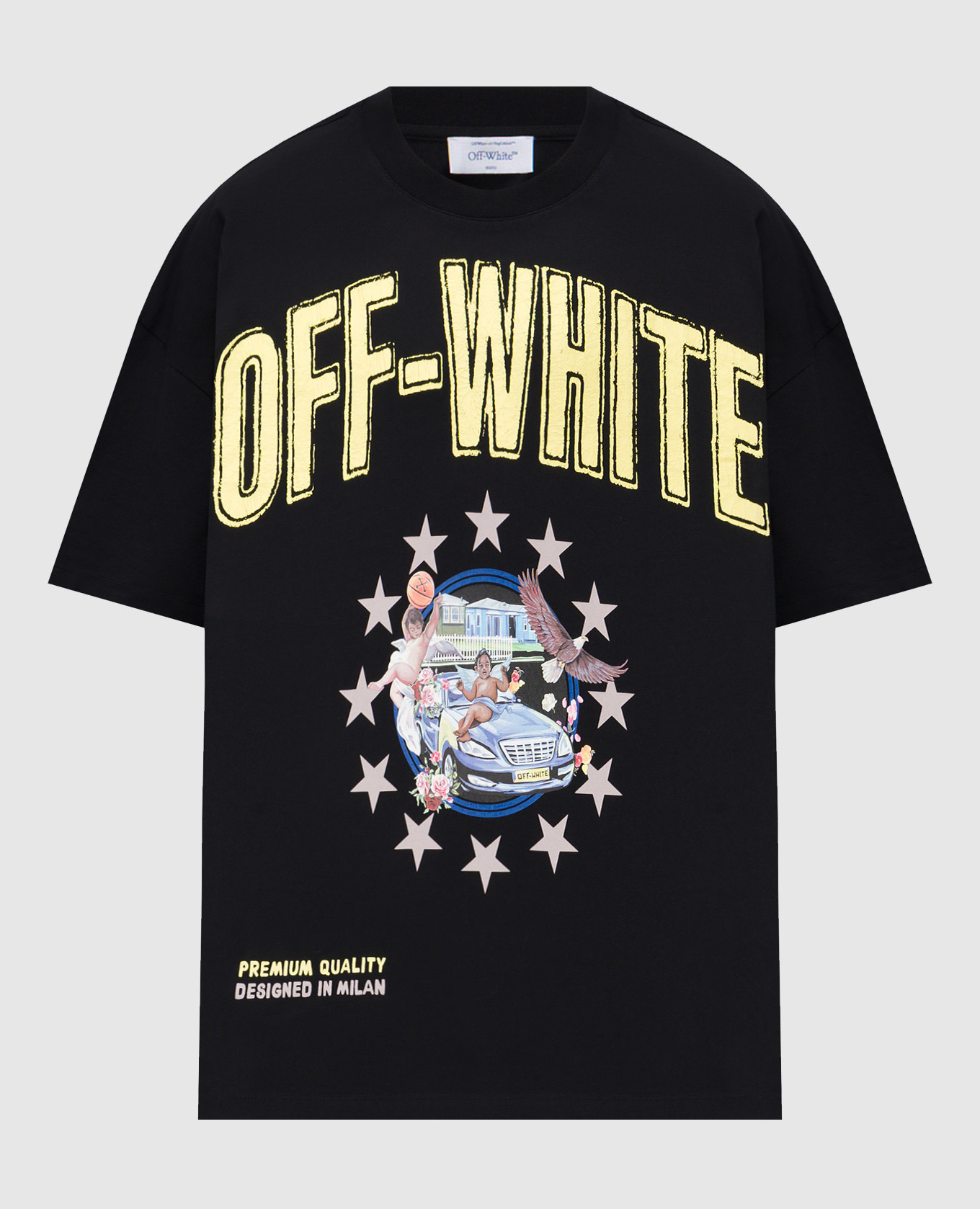 

Black Fresco star print T-shirt with logo Off-White