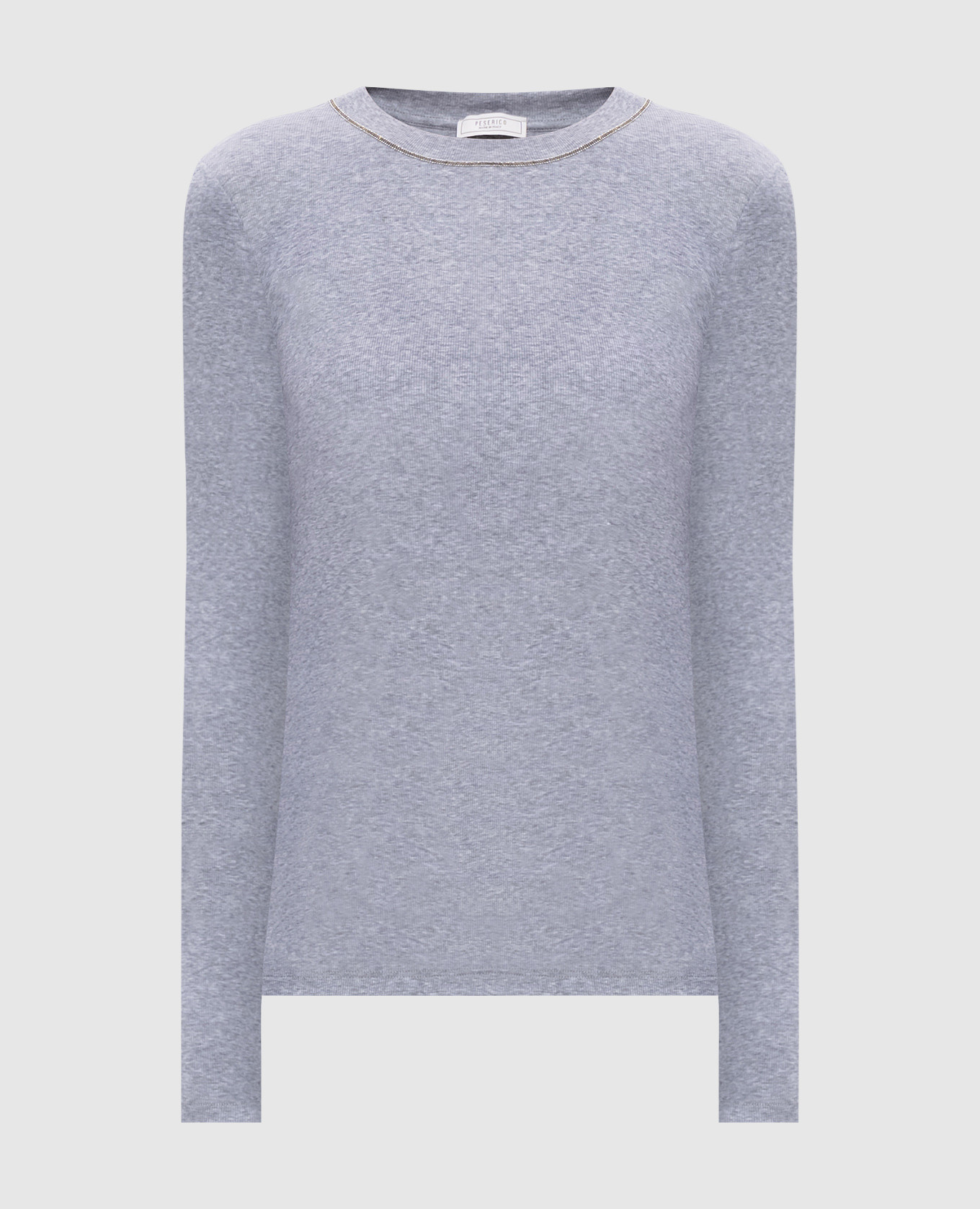 

Gray ribbed long sleeve with monil chain Peserico, Grey