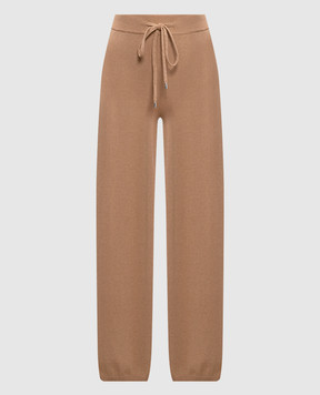 Peserico Beige pants made of wool, silk and cashmere with a monil chain S94080F12K09018