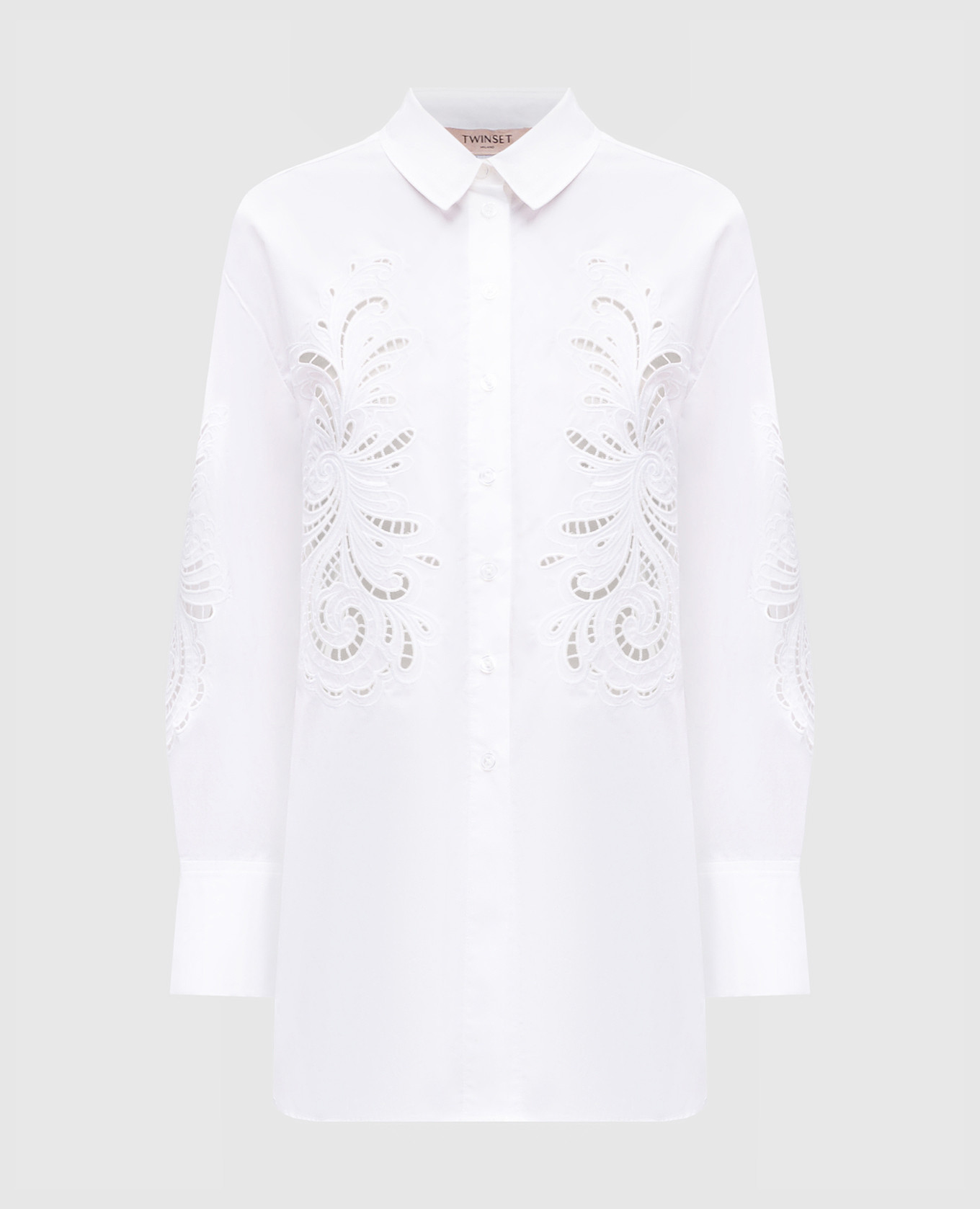 White blouse with Richelieu embroidery Twinset
