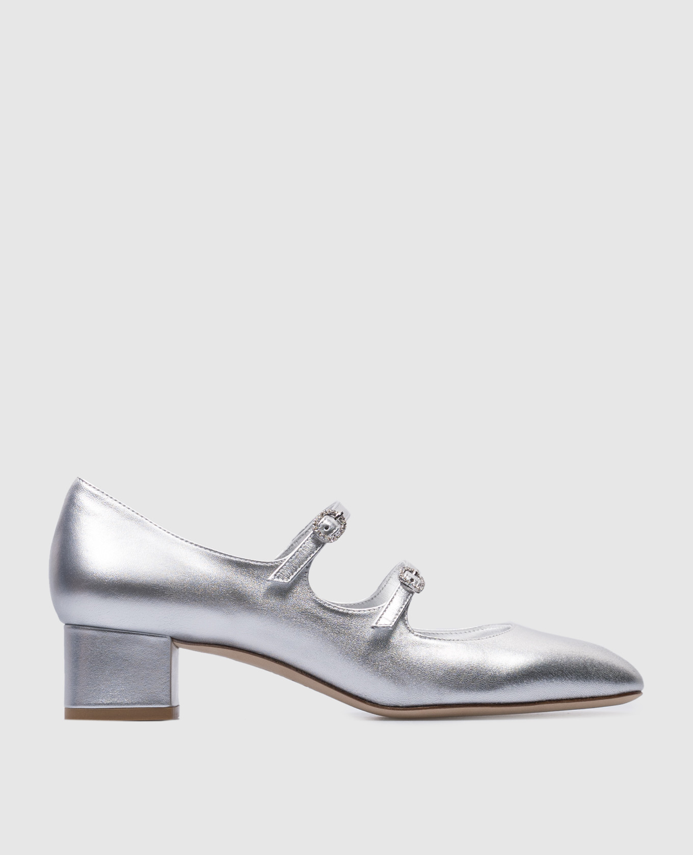 

Claris MJ 35 Pump Silver Leather Pumps with Crystals Stuart Weitzman