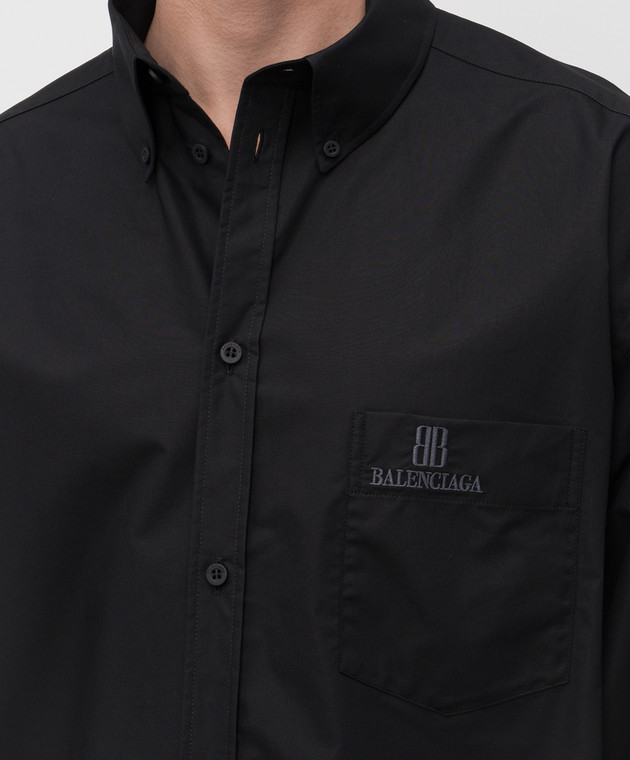 Balenciaga - Black shirt with logo embroidery 839219TRM28 - shop with European delivery at Symbol Balenciaga - Black shirt with logo embroidery 839219TRM28 - shop with European delivery at Symbol