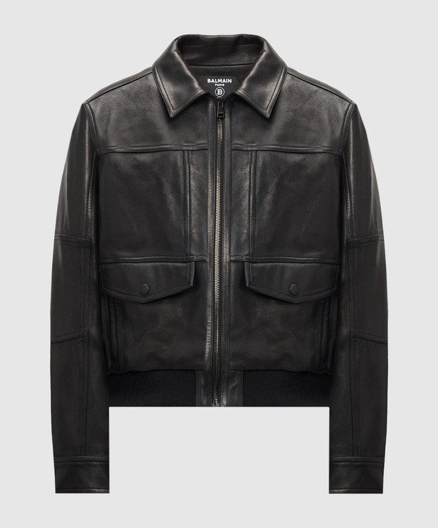 Balmain - Black leather jacket DH0TE132LC62 - shop with European