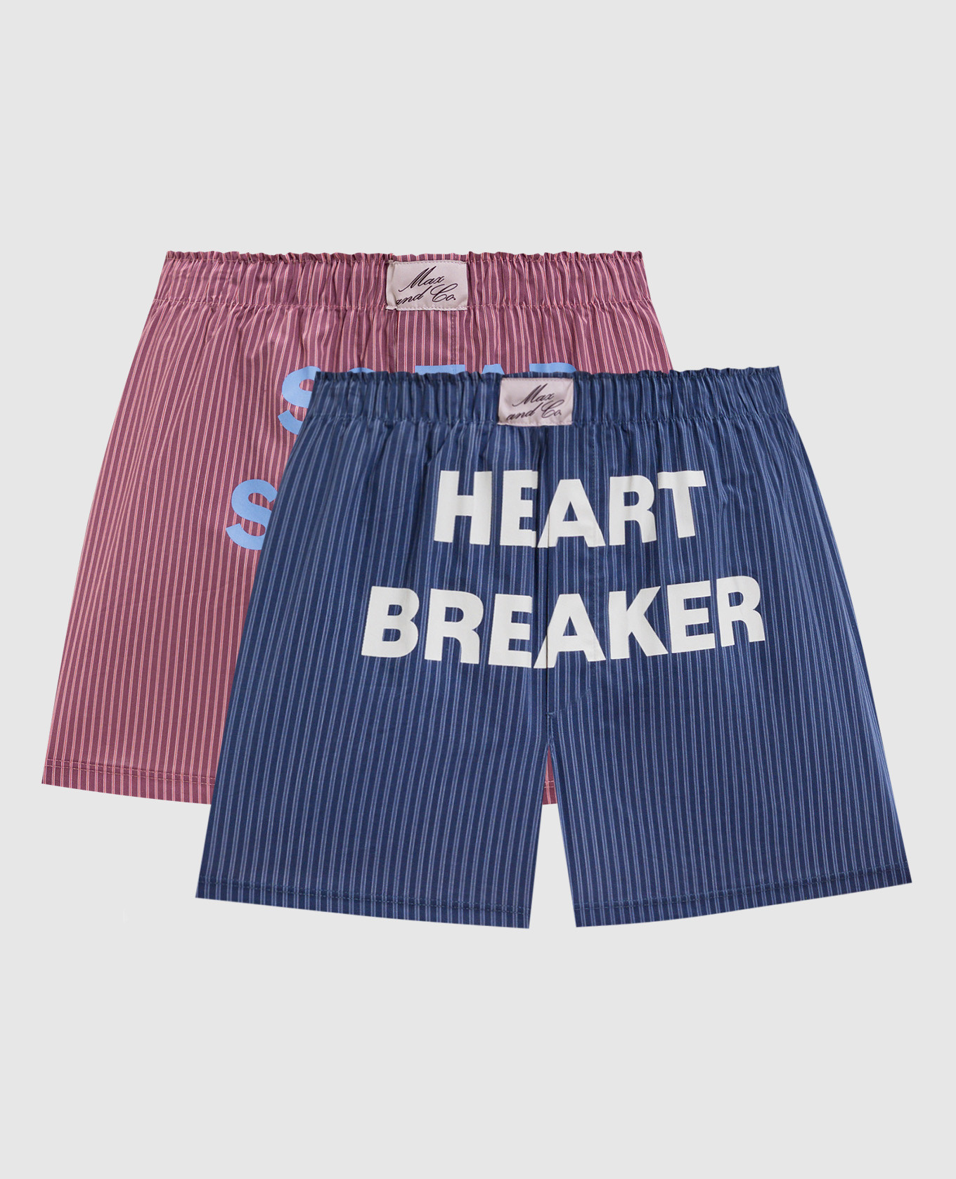 Striped shorts set with slogan print Max & Co
