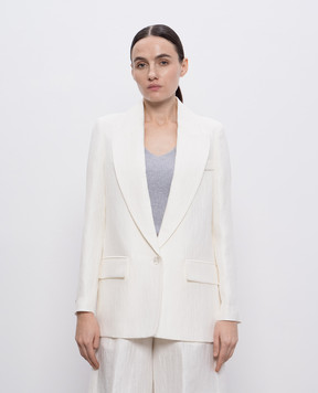 Peserico Beige linen jacket with a harvester effect S0111600660