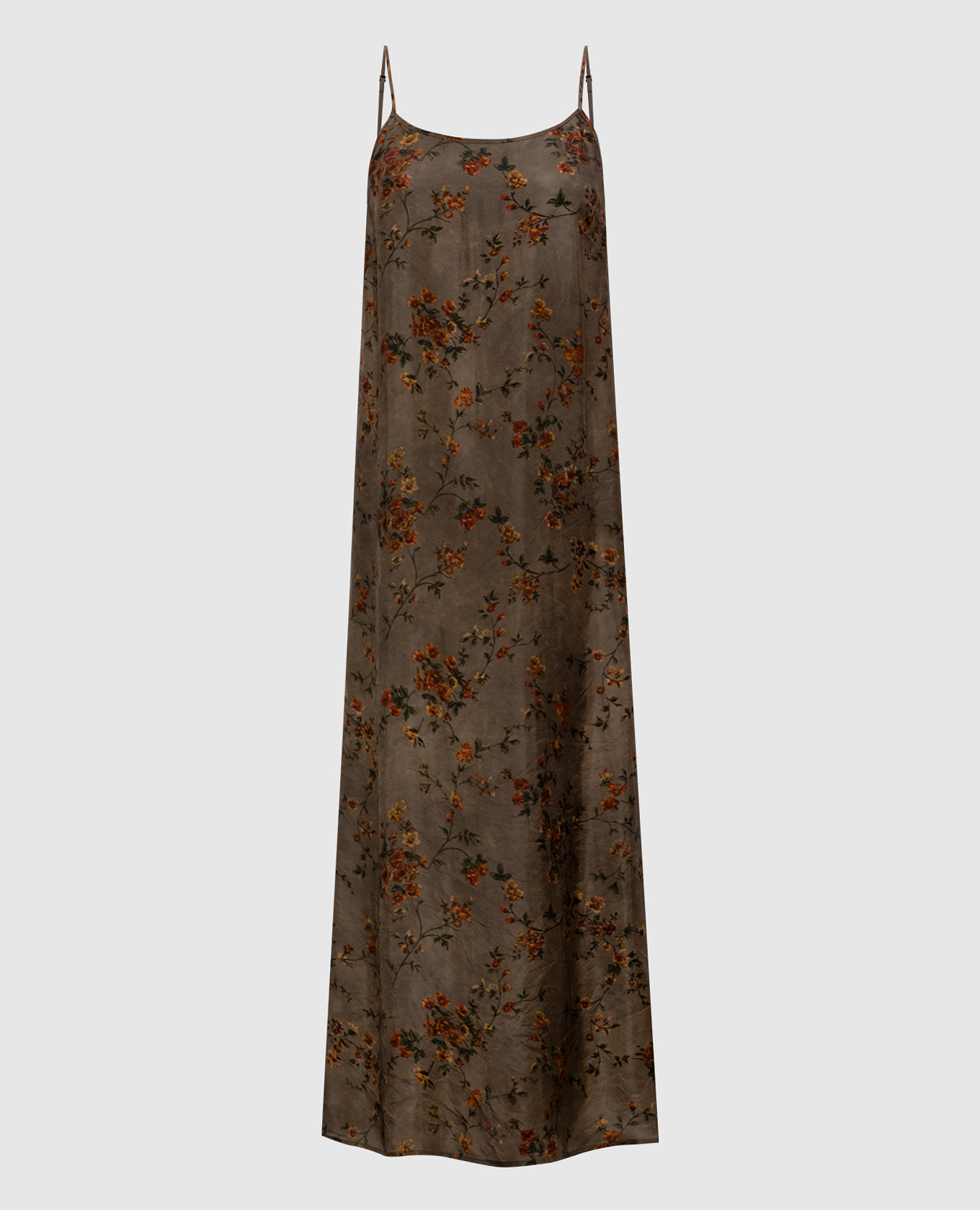 

Khaki floral print dress combination UMA WANG