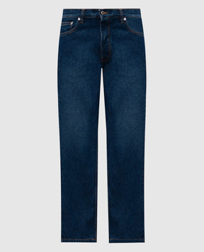 Off-White Blue jeans with logo patch OMYA175C99DEN004