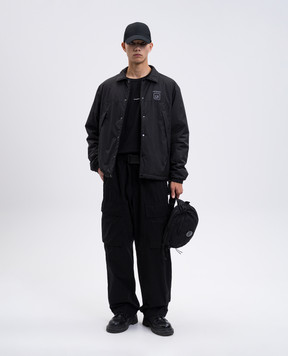 C.P. Company Black cargo pants with logo MPA066A110324G