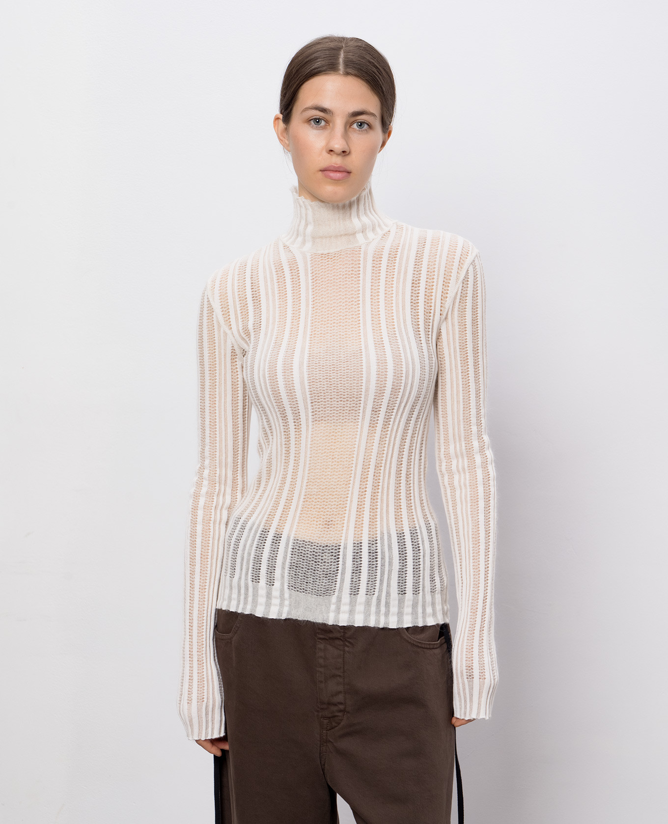

Beige Aamu cashmere, silk and alpaca wool turtleneck Ann Demeulemeester