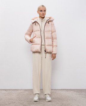 Moncler Pink down jacket with logo patch K20931A00068597YG