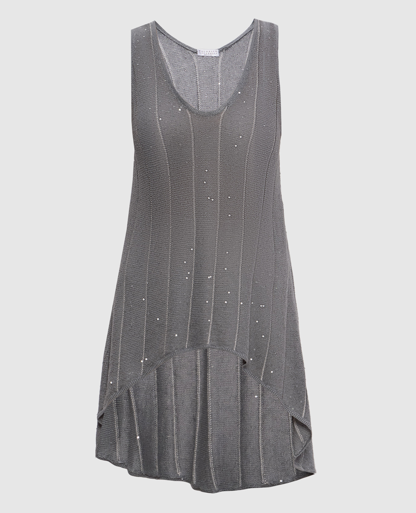 

Gray linen and silk top with sequins Brunello Cucinelli, Grey