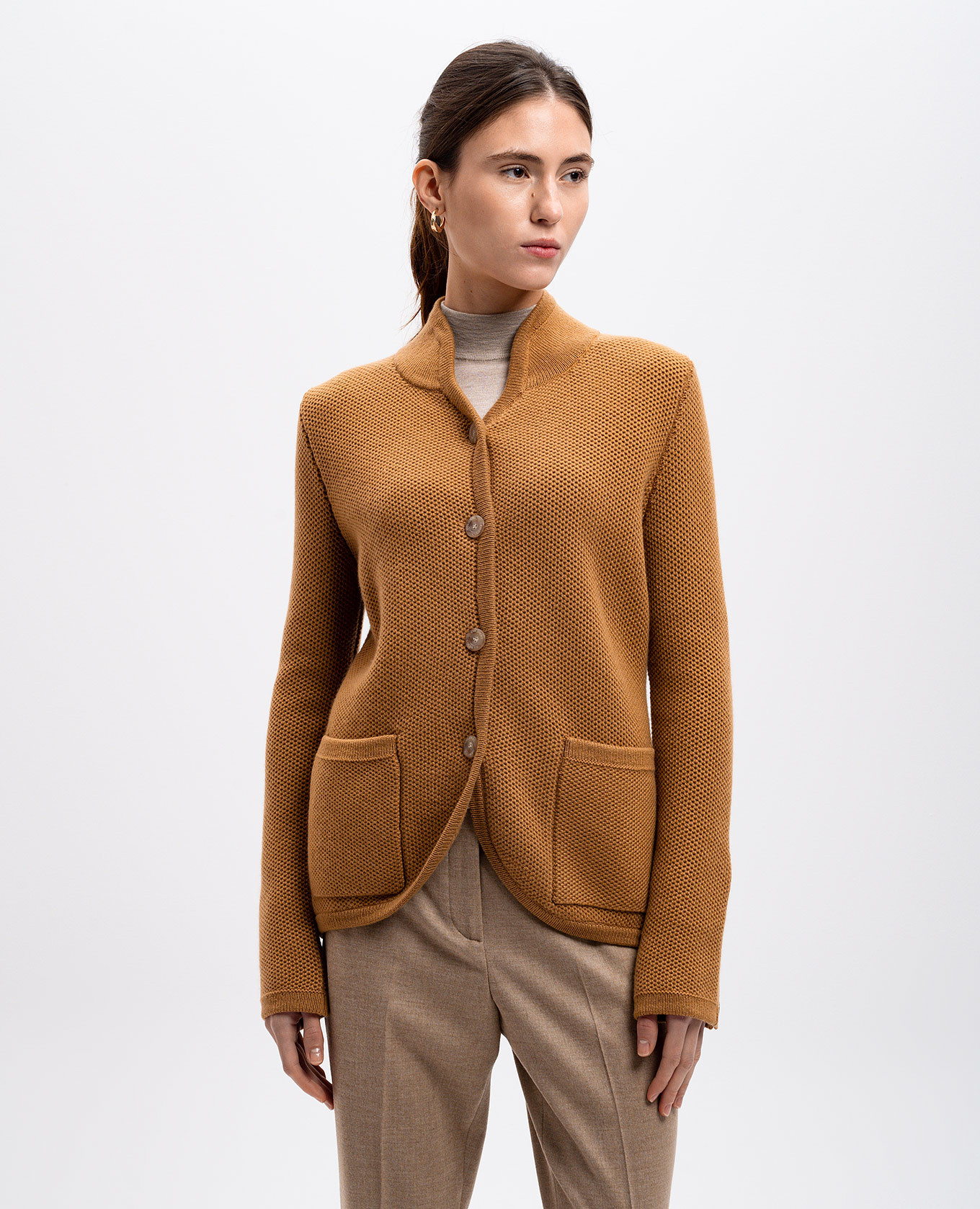 

Brown logo cashmere cardigan COLOMBO