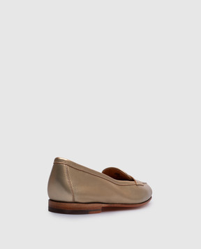 Santoni Gold leather loafers WUNY71031SA4SLLX
