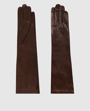 Sermoneta Gloves Brown leather long gloves 301B8BT