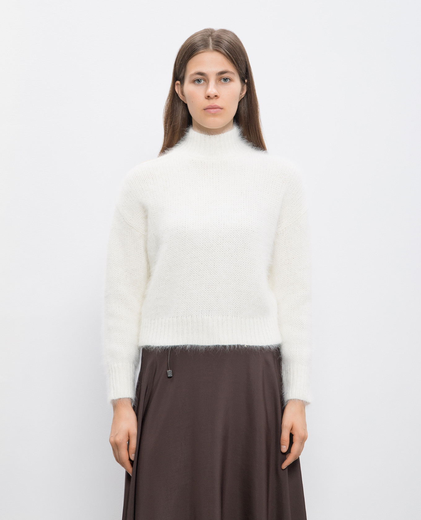 

White angora turtleneck sweater Peserico