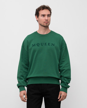 Alexander McQueen Green sweatshirt with logo 839216QTADU