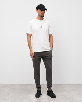 C.P. Company White T-shirt with logo print MTS317A005431G